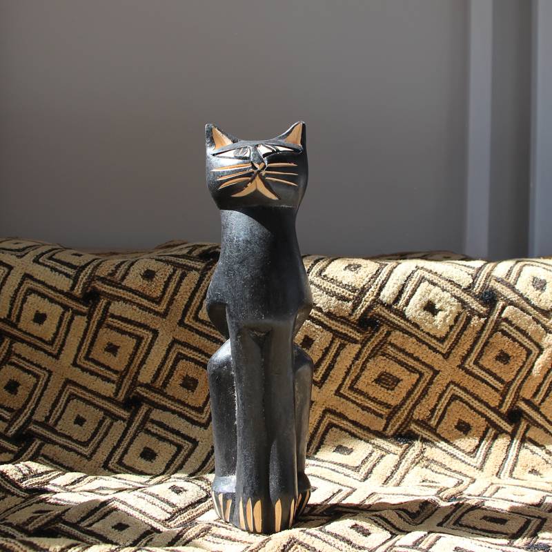 Black Cat South Africa imported handmade woodcarving stands in African crafts