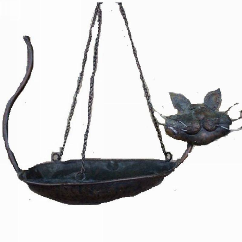Lonely creative outdoor wall -mounted decorative flower stand retro making old iron cat pallet garden decoration grocery