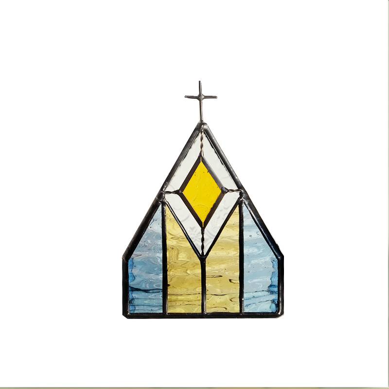 Looking up at FL Finding Collection Original Handmade Glass Church Building European -style storage and decorative atmosphere gift ornaments