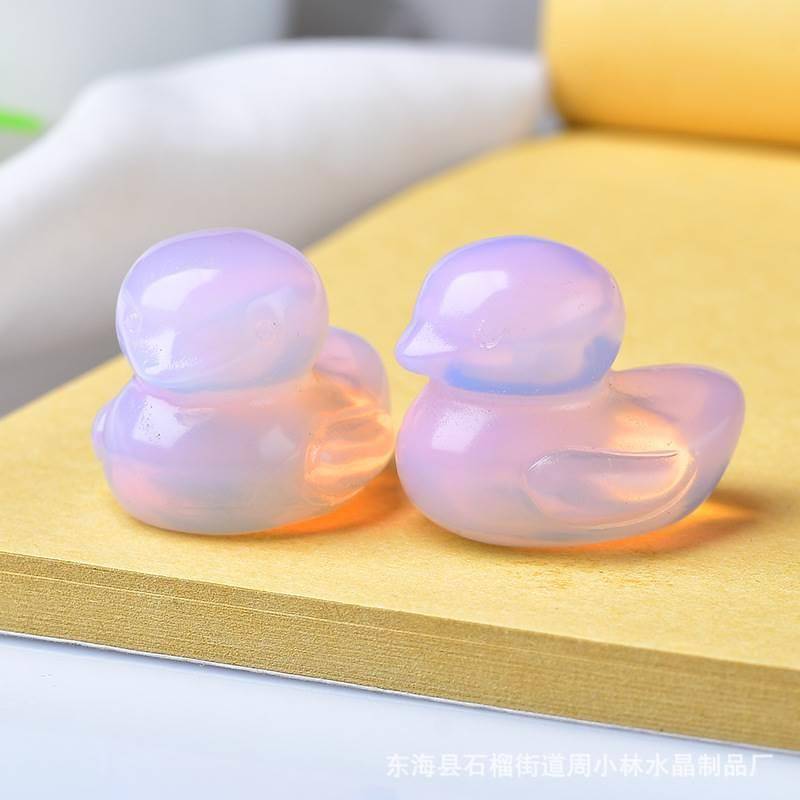Cross -border mini -carved crystal duckling ornaments Crystal Crafts Office Swing
