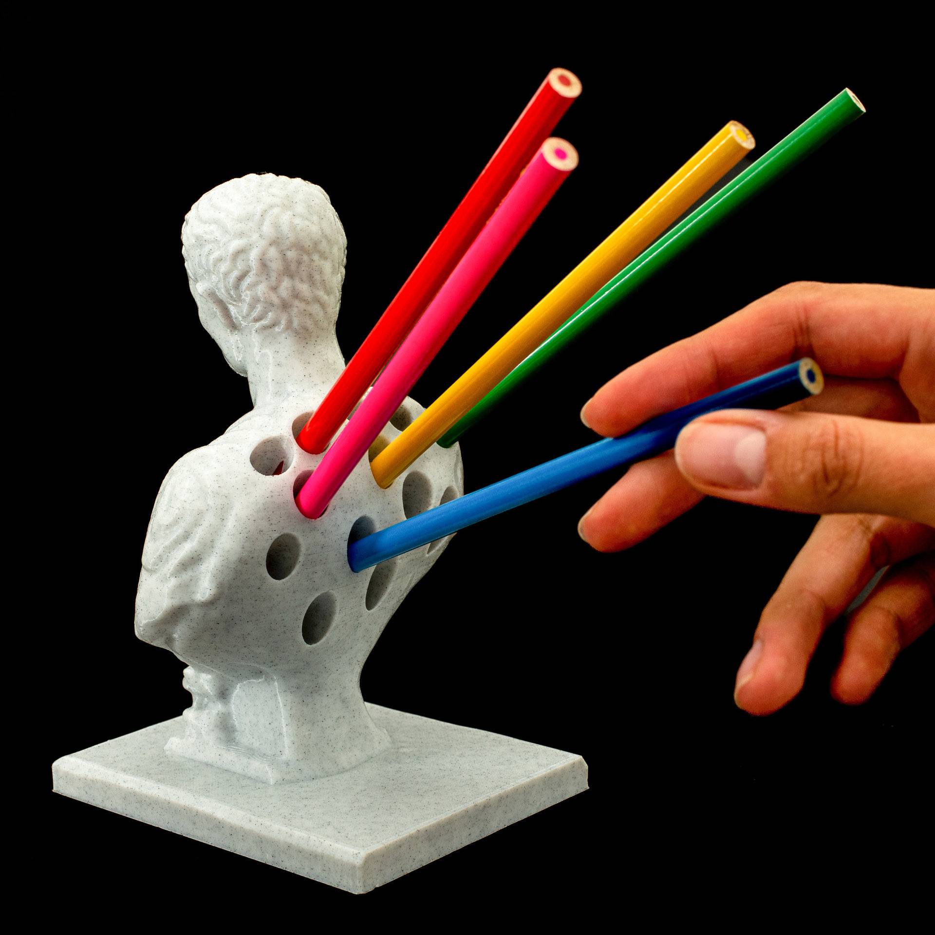 Cross -border new product creative figure shape Caesar big desk with pen plug pen seat storage ornaments desktop and pen holder