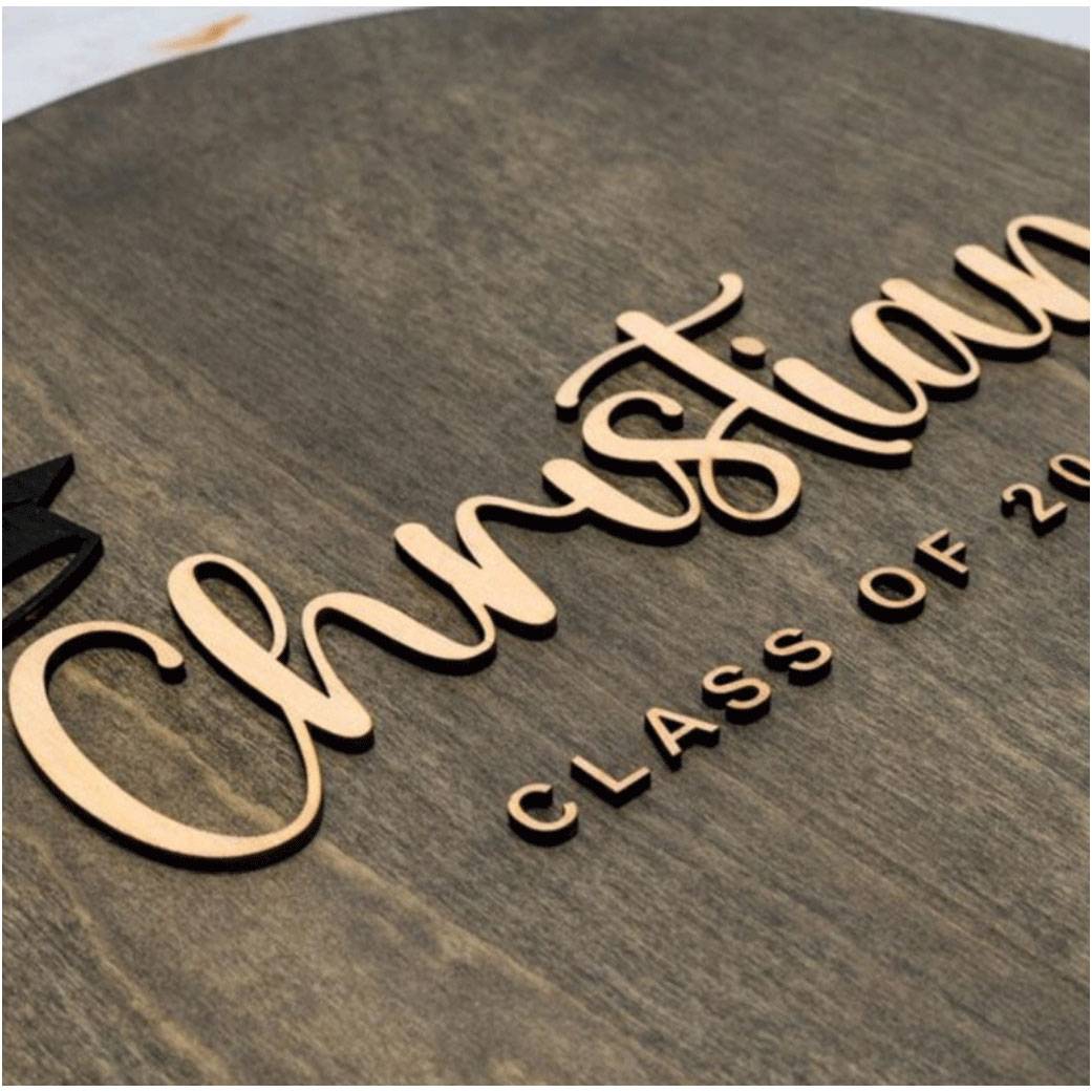 New 2024 door hanging wood pendant decoration graduation hat decorative party tag door card cross -border crafts