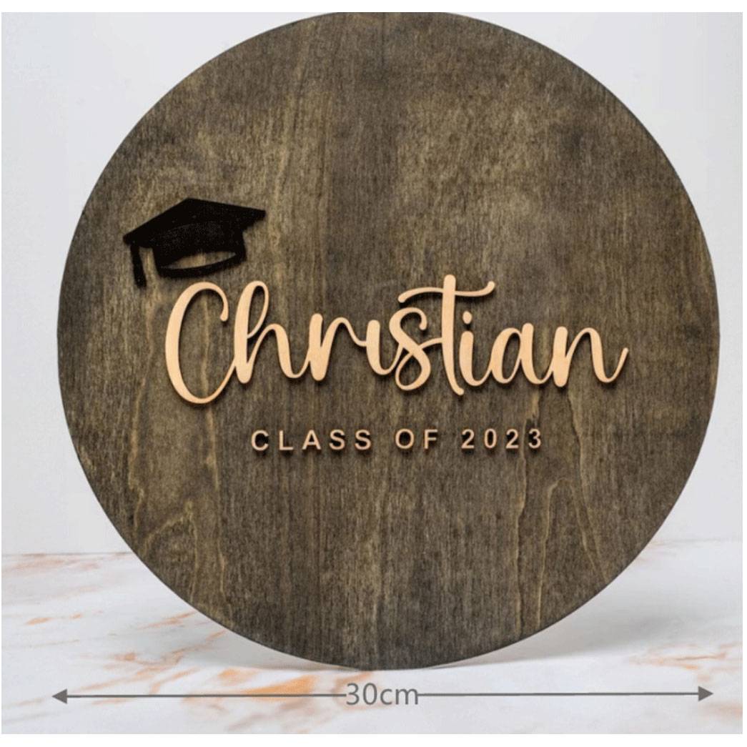 New 2024 door hanging wood pendant decoration graduation hat decorative party tag door card cross -border crafts