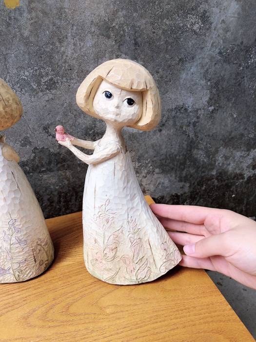 Carving painted little girl angel wedding house decoration