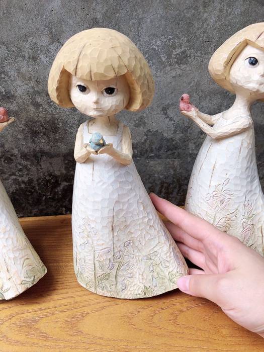 Carving painted little girl angel wedding house decoration