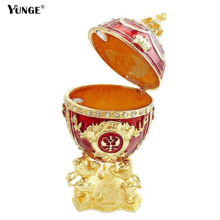 European -style court egg jewelry box inlaid diamond painted metal craft creative ornament gifts home decoration