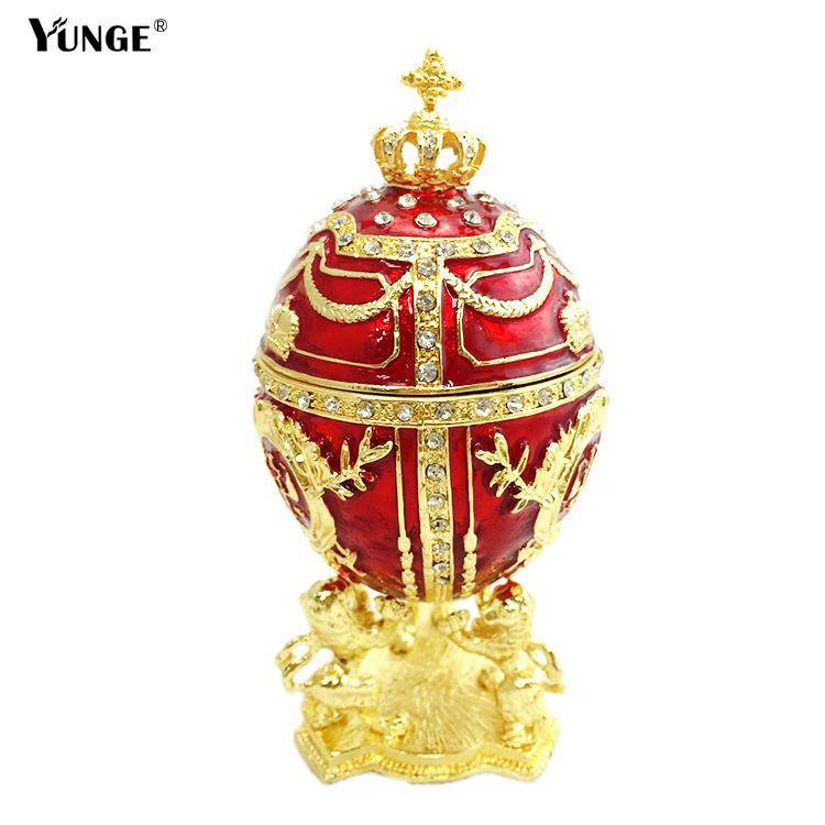 European -style court egg jewelry box inlaid diamond painted metal craft creative ornament gifts home decoration
