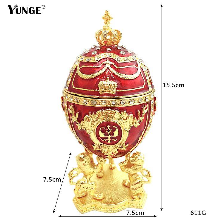 European -style court egg jewelry box inlaid diamond painted metal craft creative ornament gifts home decoration