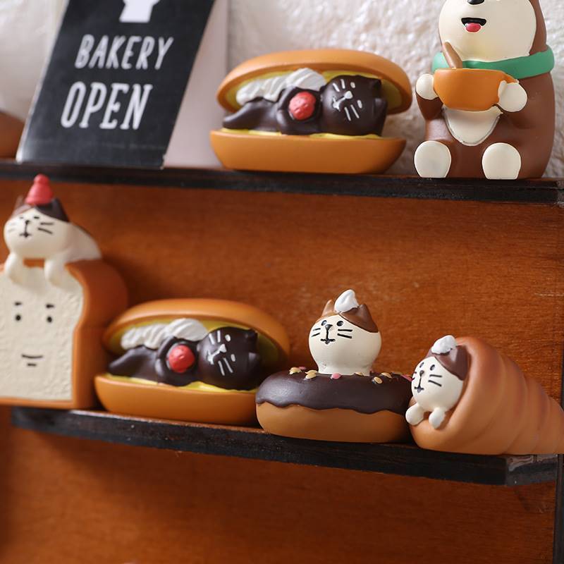 Bread family resin home decorations, micro landscape matchin