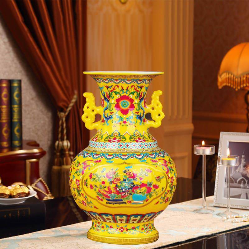 Factory European -style Jingdezhen ceramic vase vase enamel vase Modern craftsmanship decoration
