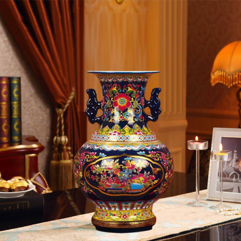 Factory European -style Jingdezhen ceramic vase vase enamel vase Modern craftsmanship decoration