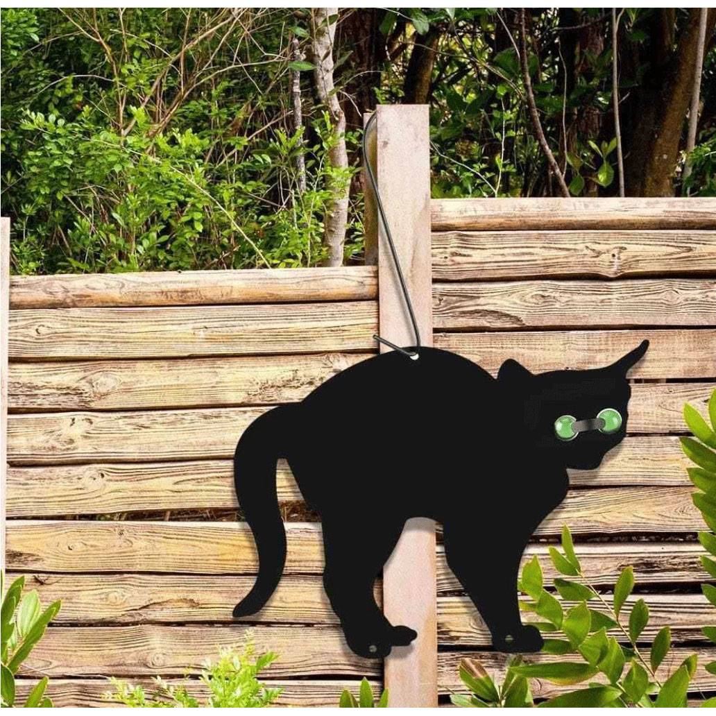 Scared cat metal ornaments Outdoor courtyard luminous decoration cross -border cute cartoon jewelry creative gift