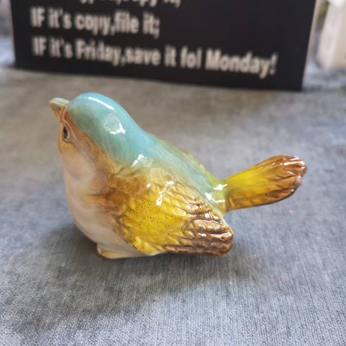 "Ink Porcelain" Porcelain Crafts Ceremony Ceramic Kiln Change Bird Swing Garden Decoration