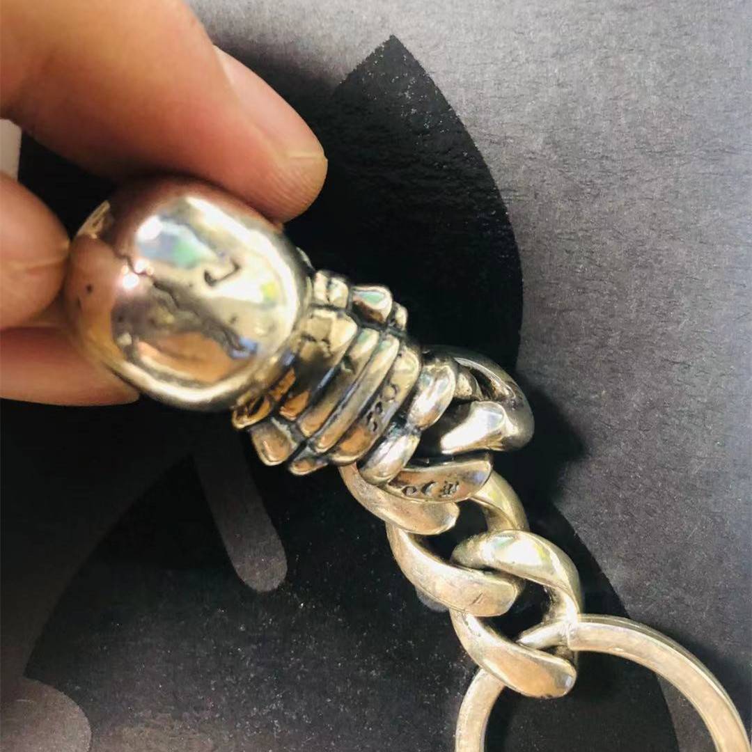 Tide brand keychain 925 silver pure handmade