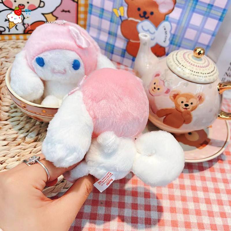 Pink big ear dog hanging jewelry schoolbag girl plush toys