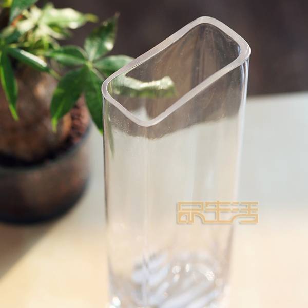 0 Profit European -style modern fashion crystal glass transparent flat mouth vase flat flower tank handicraft ornaments high