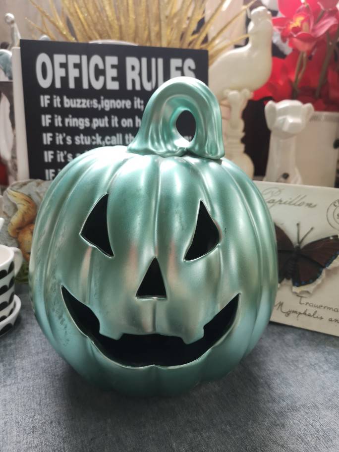 "Ink Porcelain" porcelain crafts ceramic green pumpkin ornament decoration orphans
