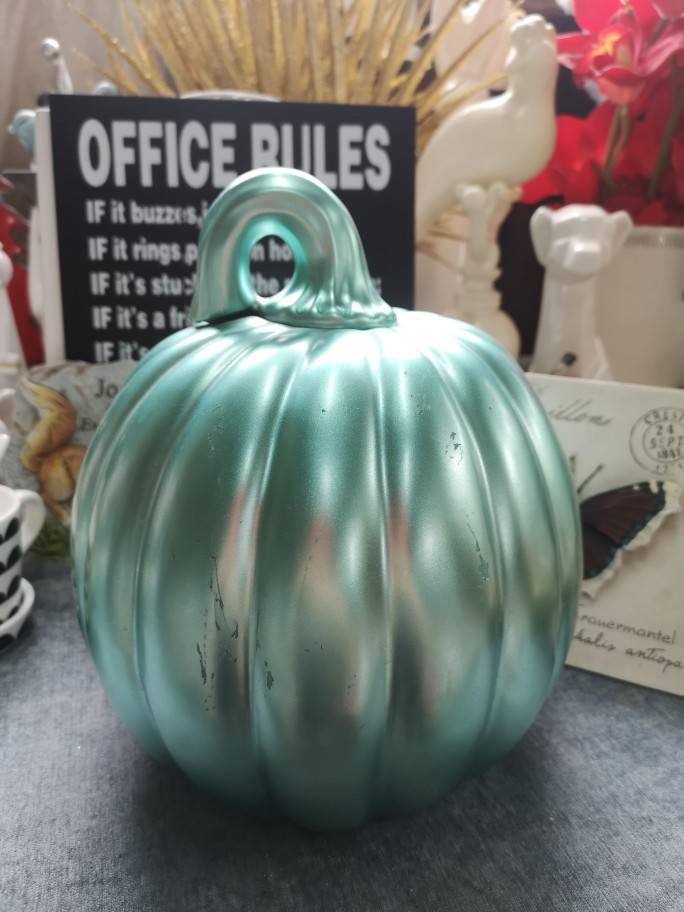 "Ink Porcelain" porcelain crafts ceramic green pumpkin ornament decoration orphans
