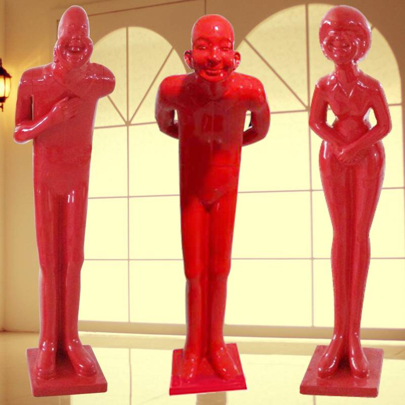 FRP polite elderly people like welcome people sculpting hotel club KTV mall opening to recruit wealth landing ornaments