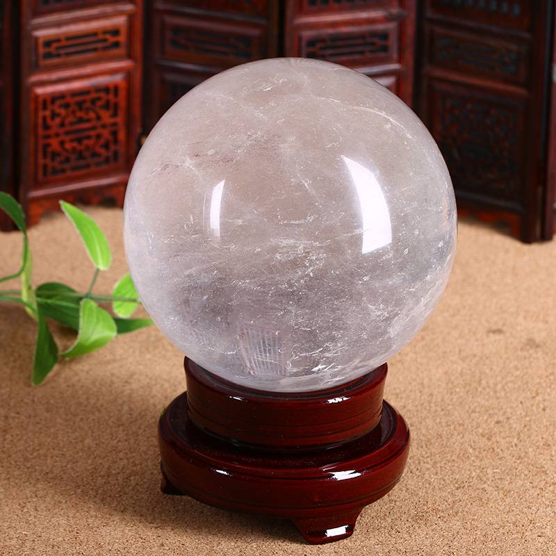 Natural white ornament rough supports identification crystal ball