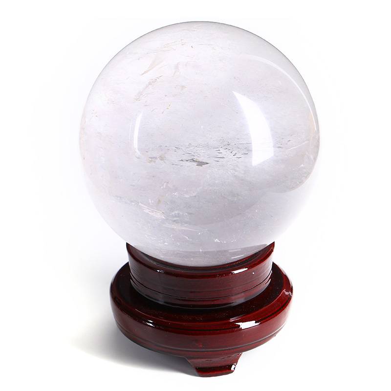 Natural white ornament rough supports identification crystal ball