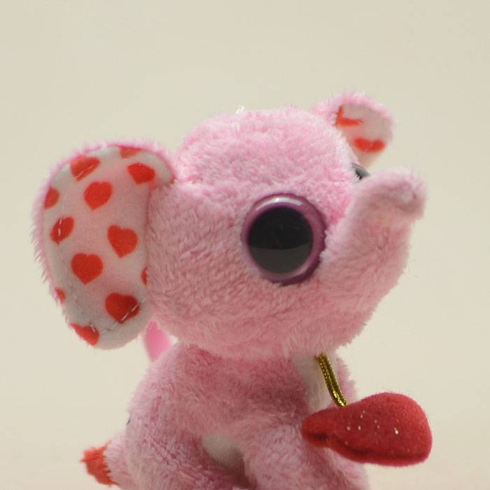 Tail single export foreign plush toy big eyes pink elephant doll pendant pendant keychain