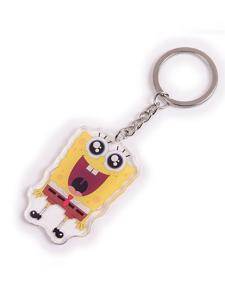 Acrylic key buckle custom double -sided transparent creativity to map license plate photos cartoon anime pendant as a trivial circle chain