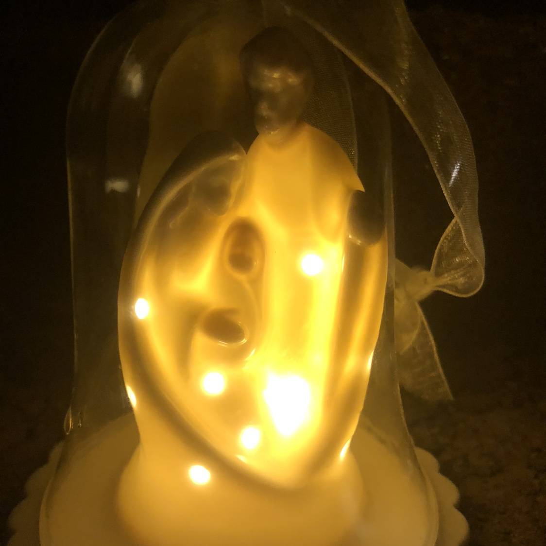 New high -end Christmas three -dimensional larvae switch pending pendant ceramic slot glass cover decorative lamp