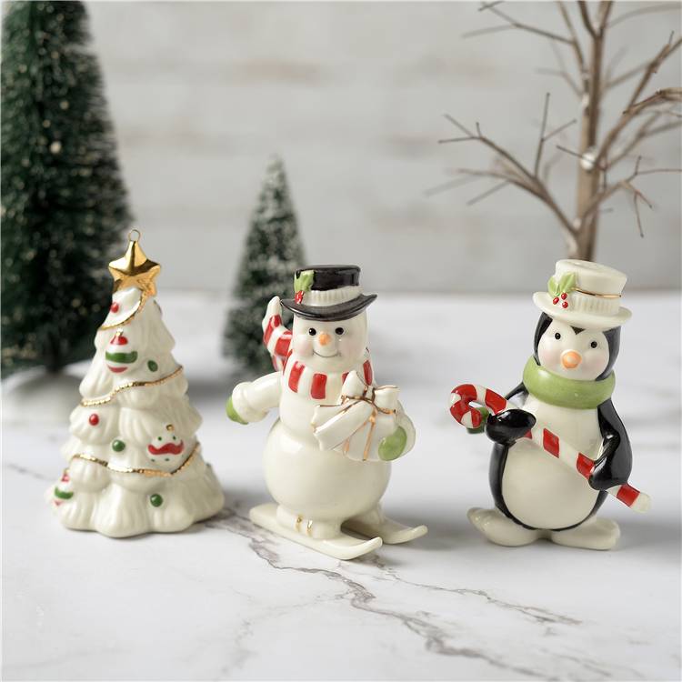 Ceramic American penguin gift hand -painted gold decoration