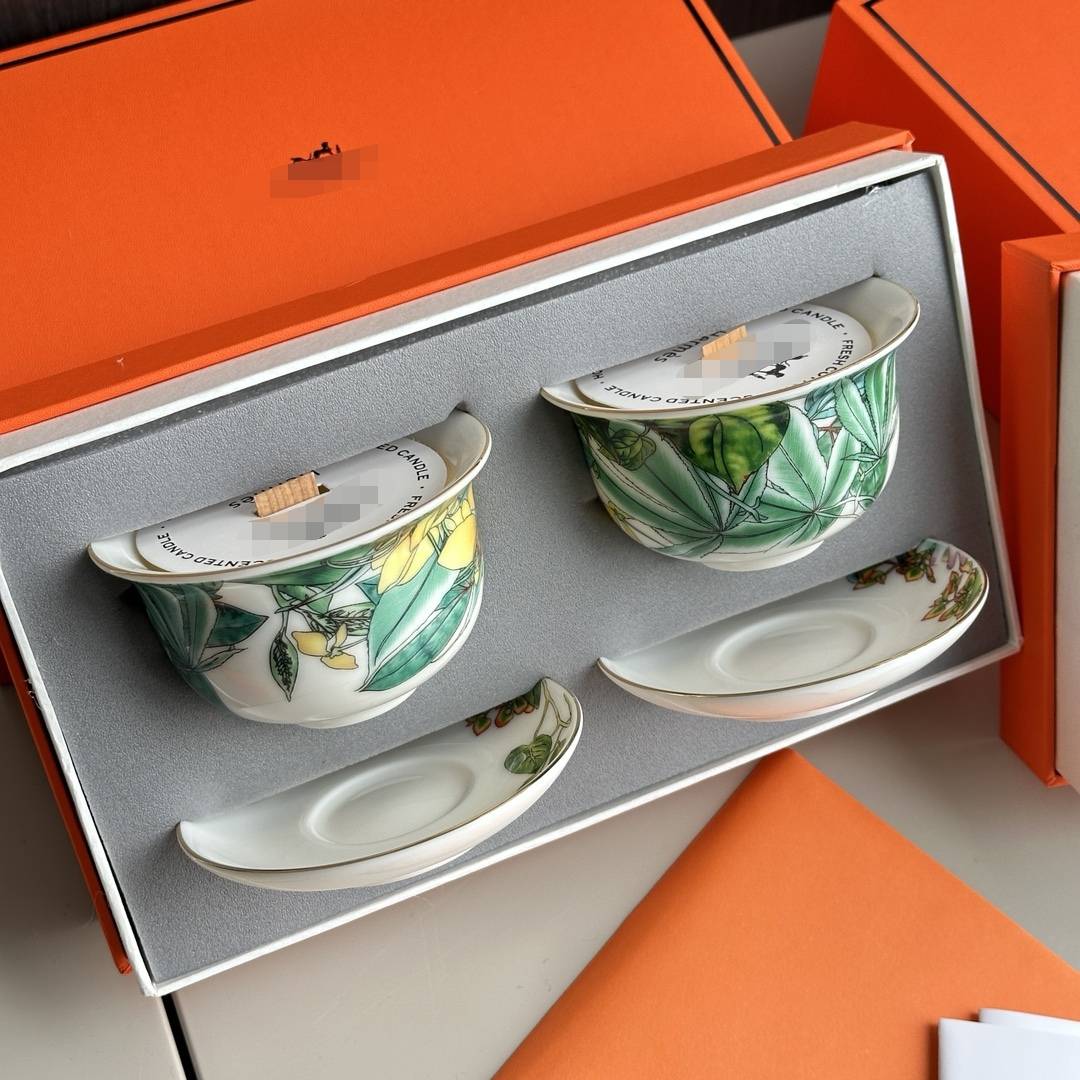 New Chinese -style bowl of fragrant candle exquisite decoration atmosphere, luxury tea set, the same pattern fragrance candle