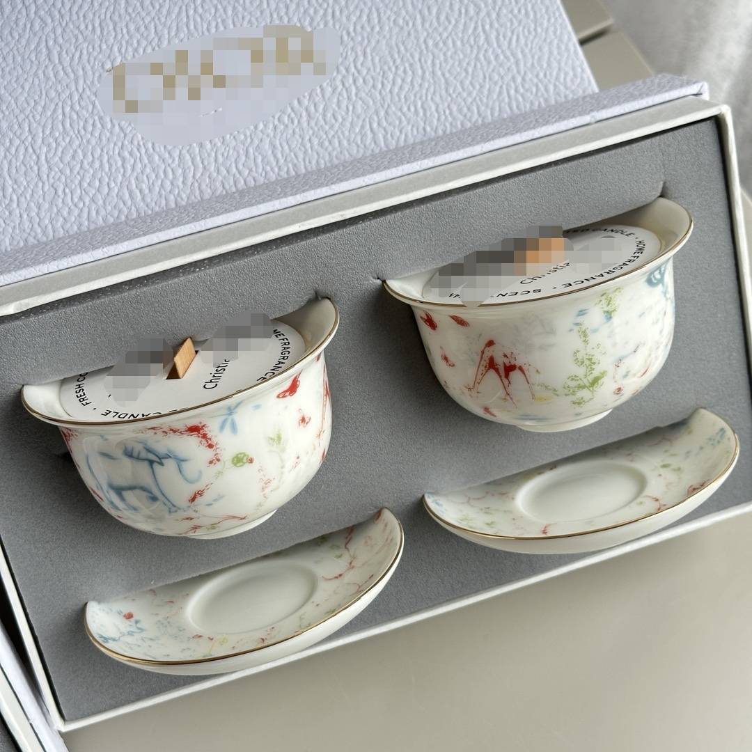 New Chinese -style bowl of fragrant candle exquisite decoration atmosphere, luxury tea set, the same pattern fragrance candle