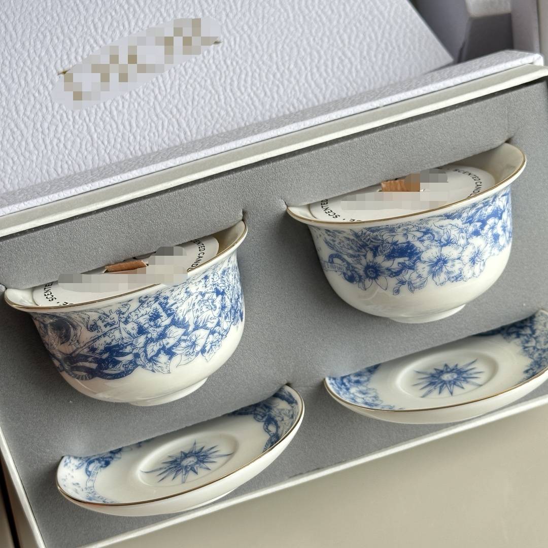New Chinese -style bowl of fragrant candle exquisite decoration atmosphere, luxury tea set, the same pattern fragrance candle