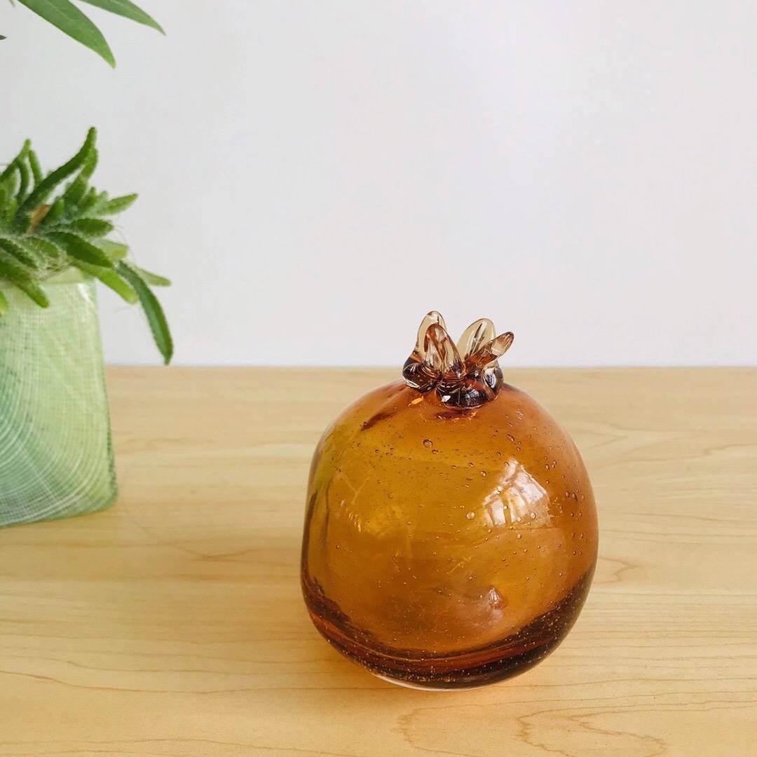Export color glass pomegranate home decoration decoration