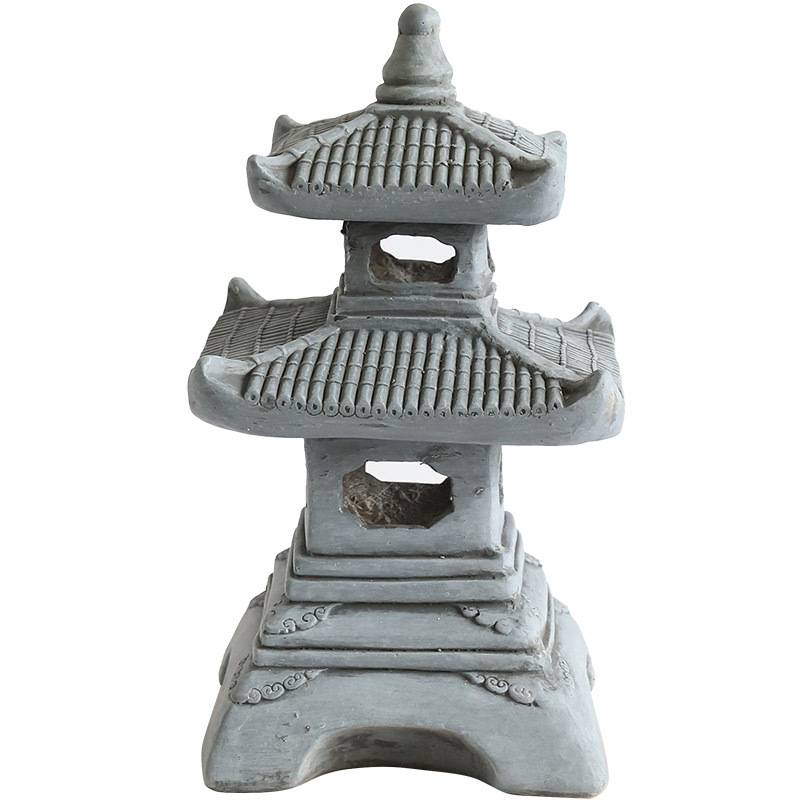 Outdoor courtyard decorative glass fiber reinforcement floor lamp Japanese -style Chinese green plant landscape decorative ornament palace light fake stone lamp
