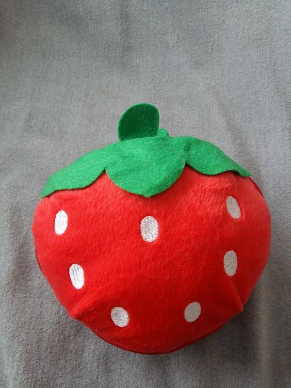 Plush red zipper pendant little strawberry