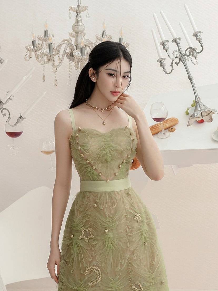 Vietnamese niche design sense suspended skirt temperament long skirt