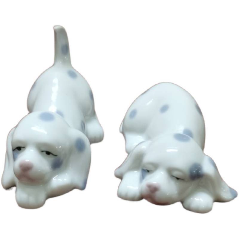 Exporting original single -end hand -painted ceramic cute dog full porcelain ornaments a pair of creative gift crafts