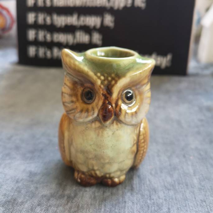 "Ink Porcelain" porcelain craft ceramic kiln transformed owl dental visa tube decoration decoration
