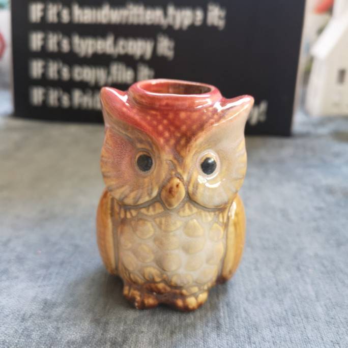 "Ink Porcelain" porcelain craft ceramic kiln transformed owl dental visa tube decoration decoration