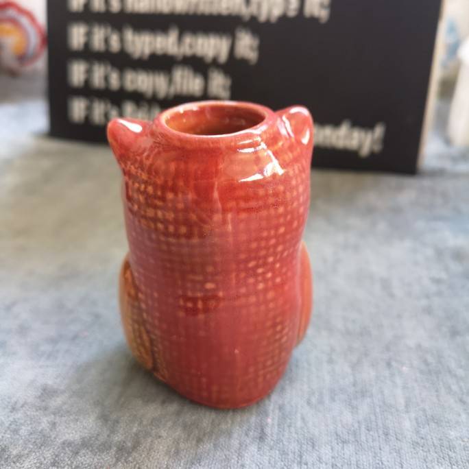 "Ink Porcelain" porcelain craft ceramic kiln transformed owl dental visa tube decoration decoration