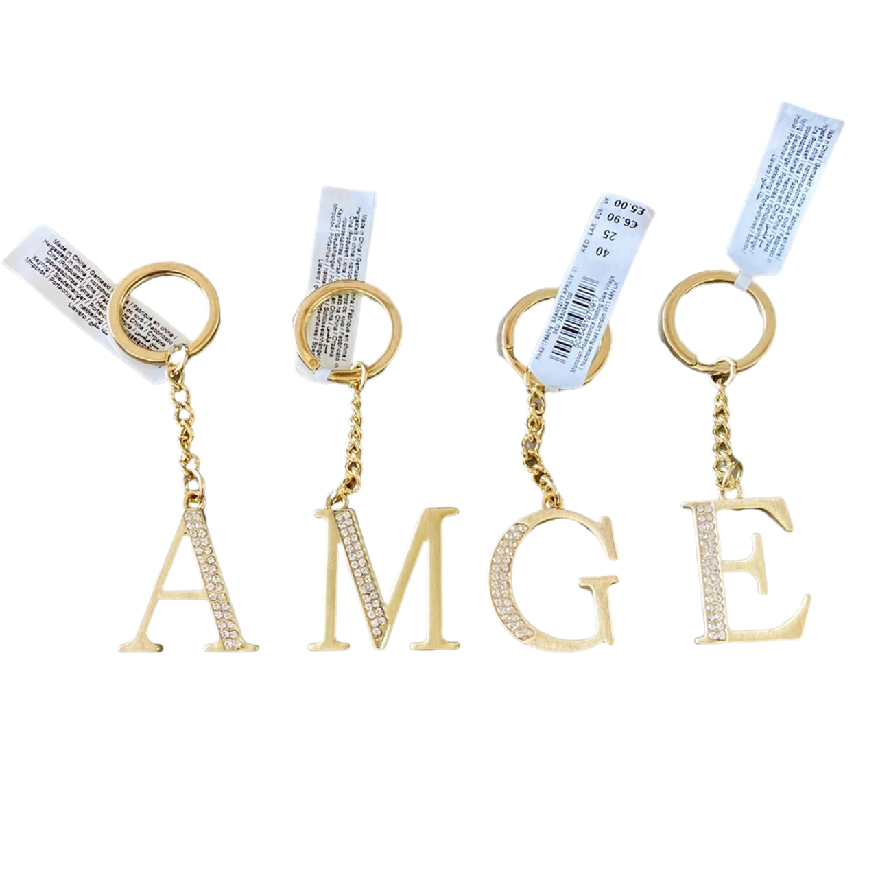 European and American letters Key stick gold -colored British pure original pendant accessories hanging jewelry bag hanging