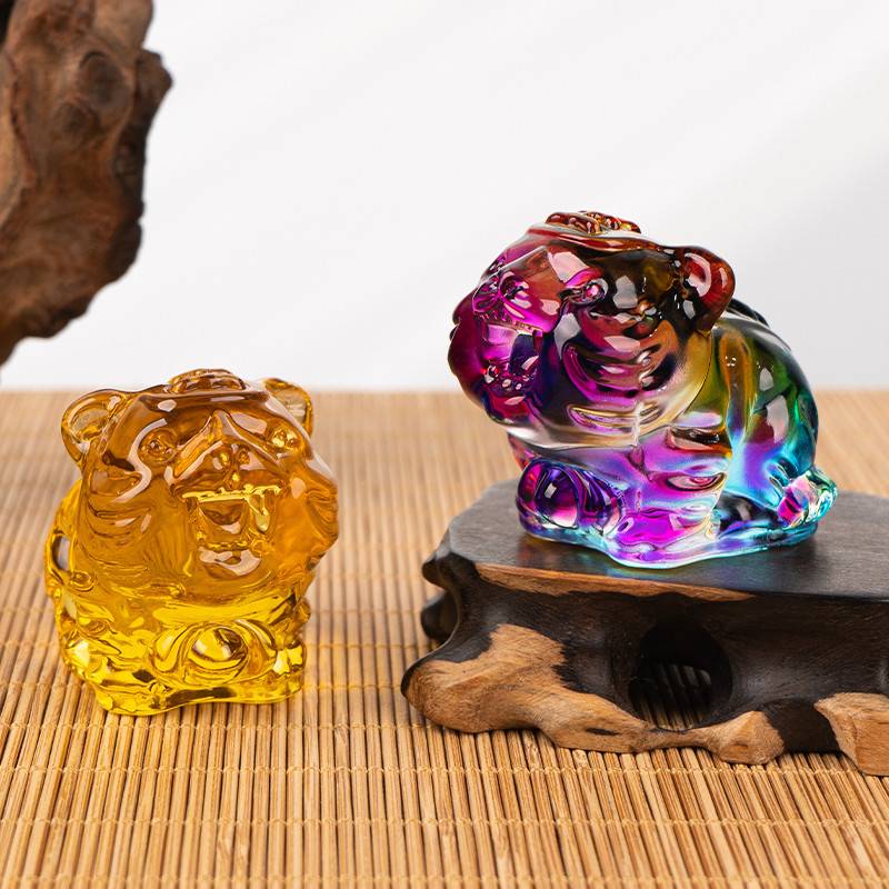 Crown Crystal Crystal Tiger Slice Colorful Yellow
