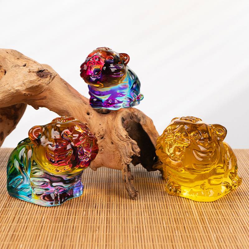 Crown Crystal Crystal Tiger Slice Colorful Yellow