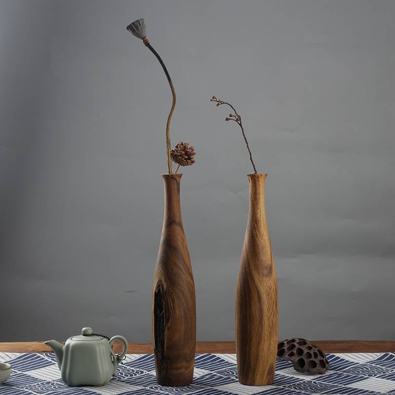 Wooden vase Exit Tail Single -style Home Packing Nordic Loggal Flower Hiber B & B.