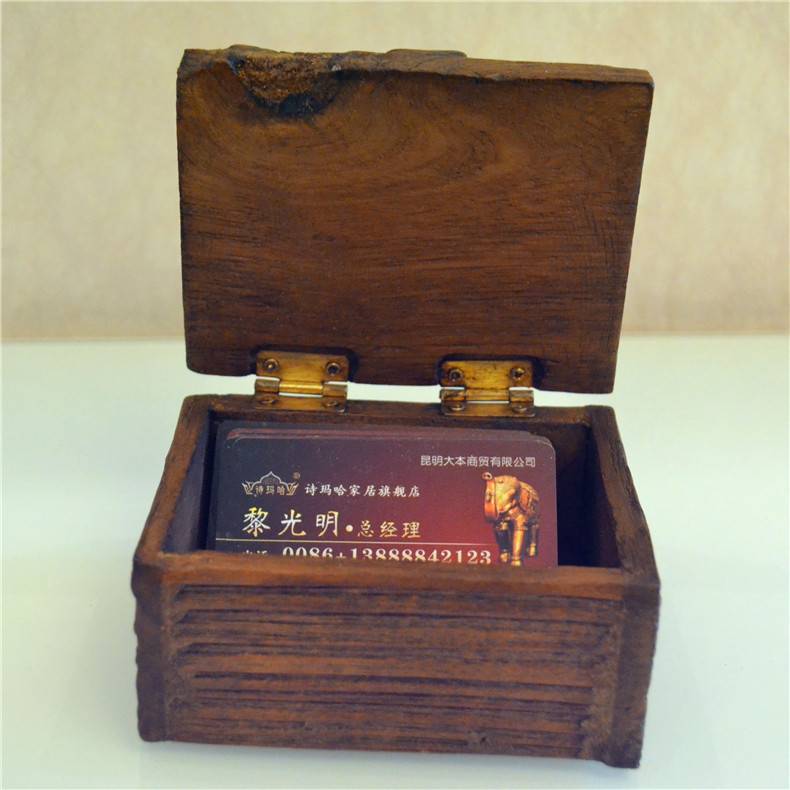 Shimahaha Thai craft woodcarvan storage box jewelry box desktop settings solid wood business card box square creativity