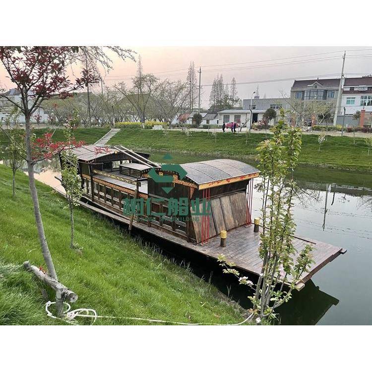 Custom large -scale outdoor water Jiaxing Nanhu Red Ship Wood One Exhibition Hall Decoration Swing Hall Memorial Landscape