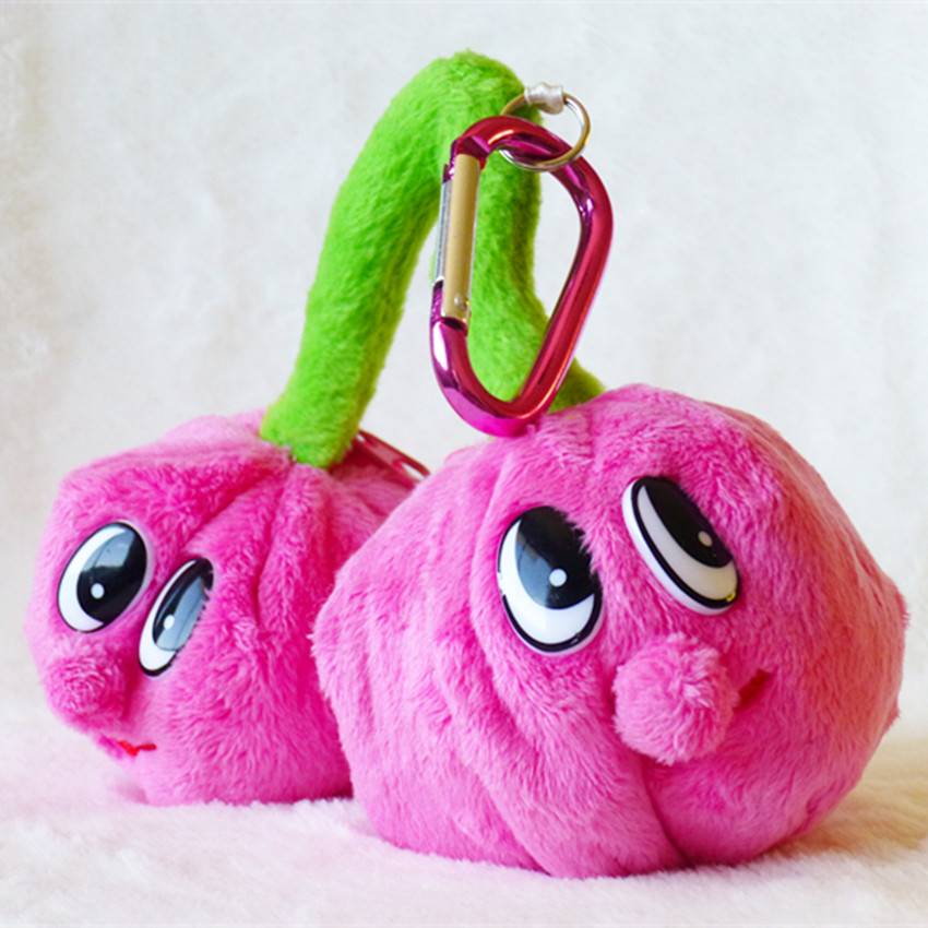 Exit cute cherry coin purse cartoon -pass pendant small bag backpack decorative plush toys wedding gift