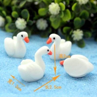 Hot -selling white swan fish tank landscaping decoration resin small ornament aquarium rockery bonsai micro -landscape