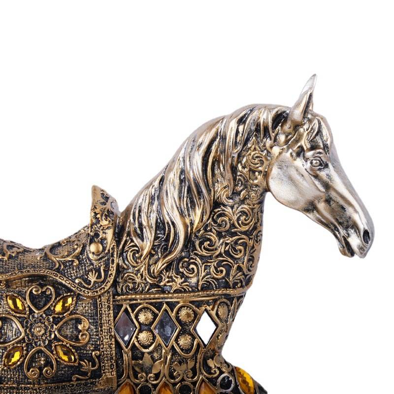 Resin Crafts Golden War Horse Home Decoration Living Room Study Room Creative Business Gift Manufacturers