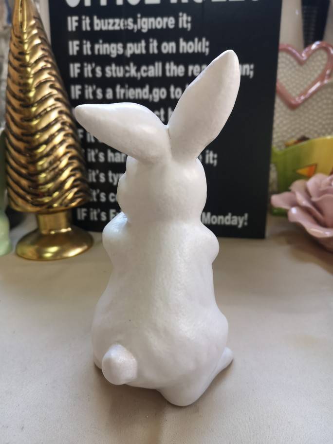 "Ink Porcelain" porcelain craftsmanship ceramic little white rabbit decoration garden decoration
